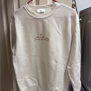 White Dinosaur Embroidered Sweatshirt